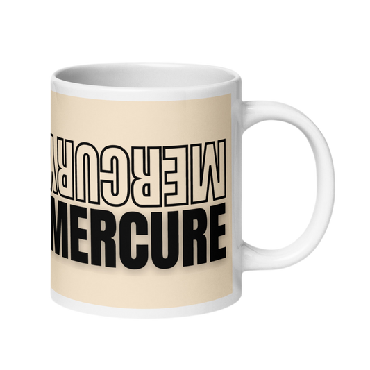 White glossy mug MERCURY MERCURE