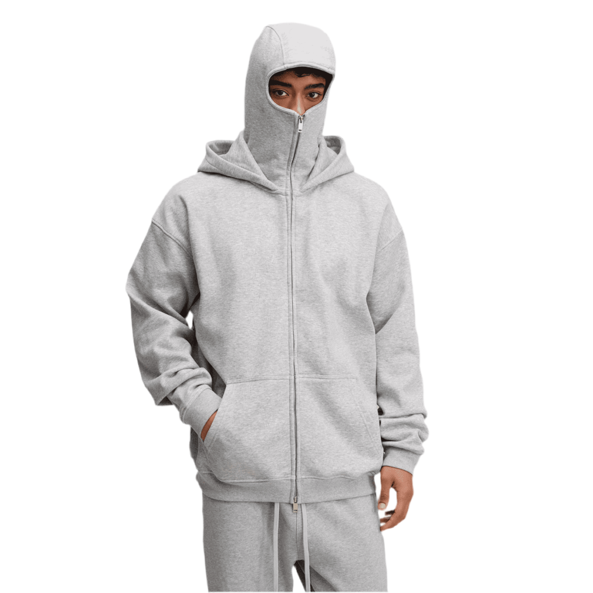 Windproof Sports Zip-up Hoodie with Built-in Face Mask MERCURY MERCURE