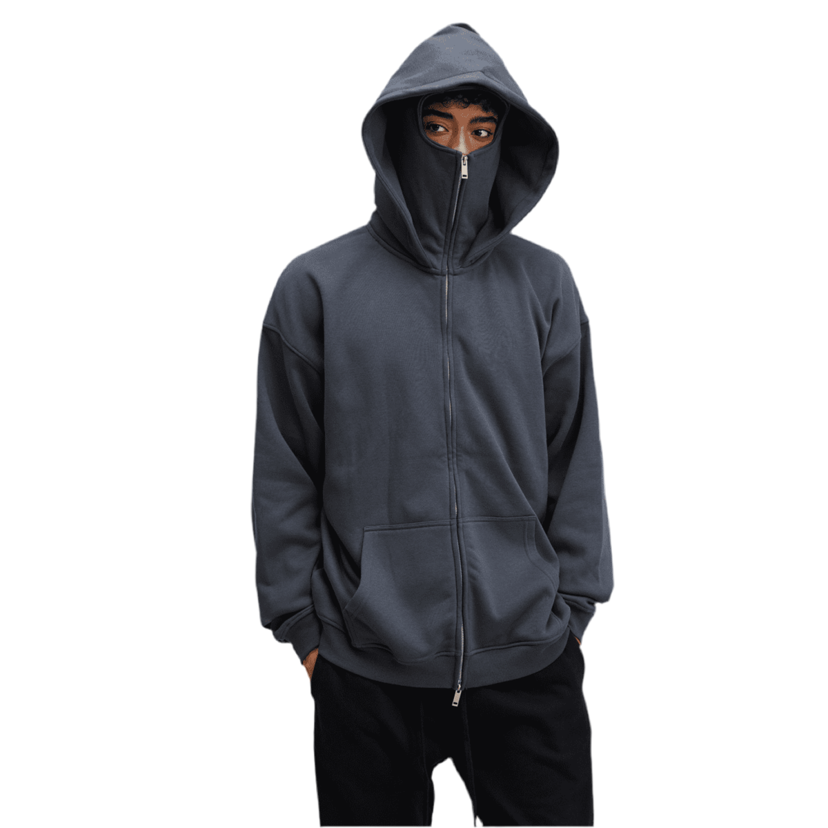 Windproof Sports Zip-up Hoodie with Built-in Face Mask MERCURY MERCURE