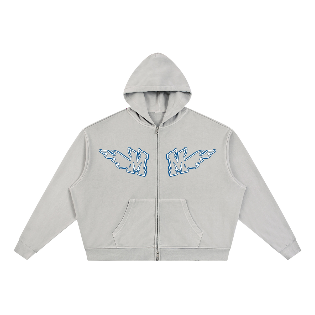 Unisex Vintage Wash Full Zip Boxy Hoodie ODMPOD