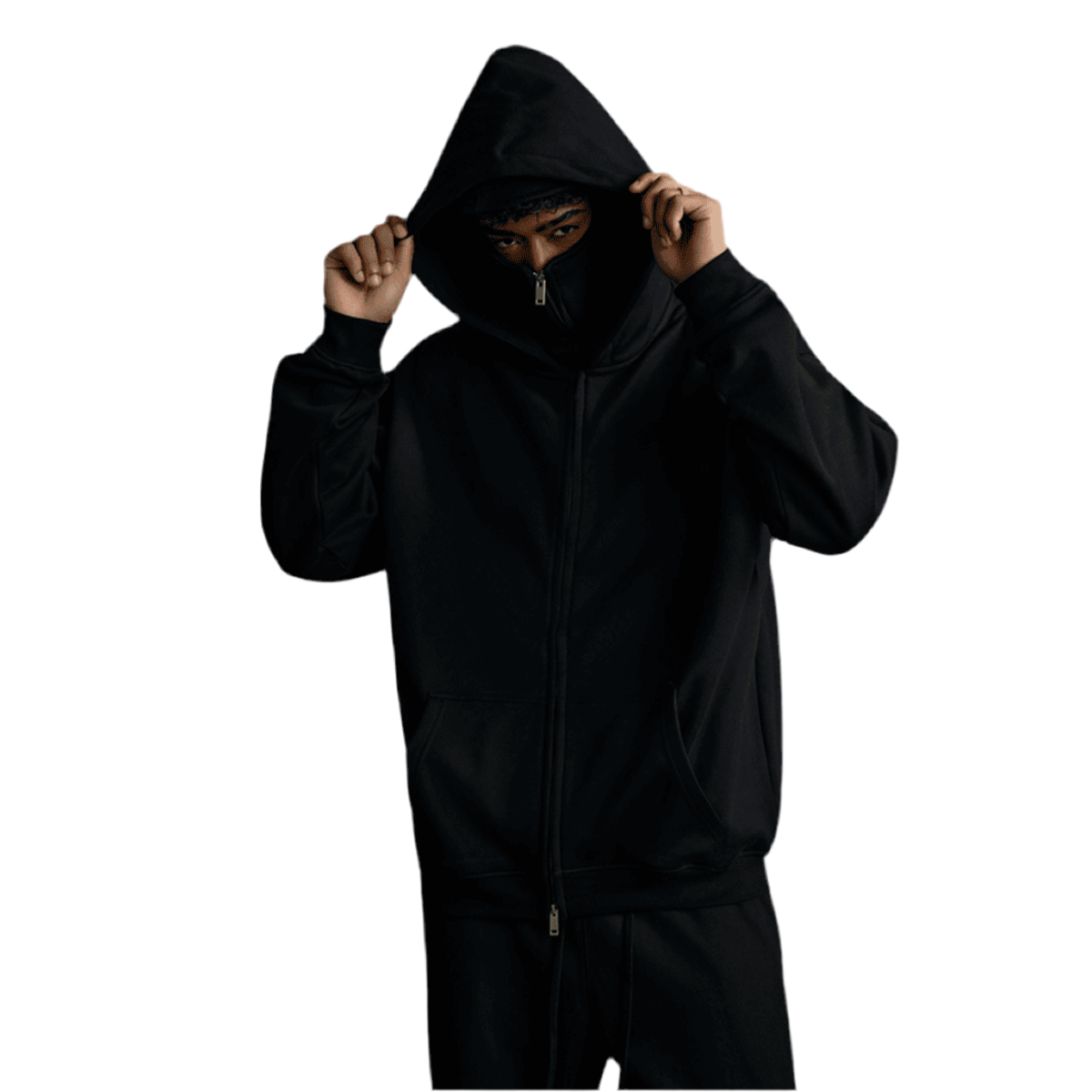 Windproof Sports Zip-up Hoodie with Built-in Face Mask MERCURY MERCURE