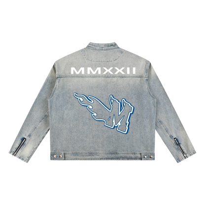 Vintage Wash Zip Denim Jacket ODMPOD