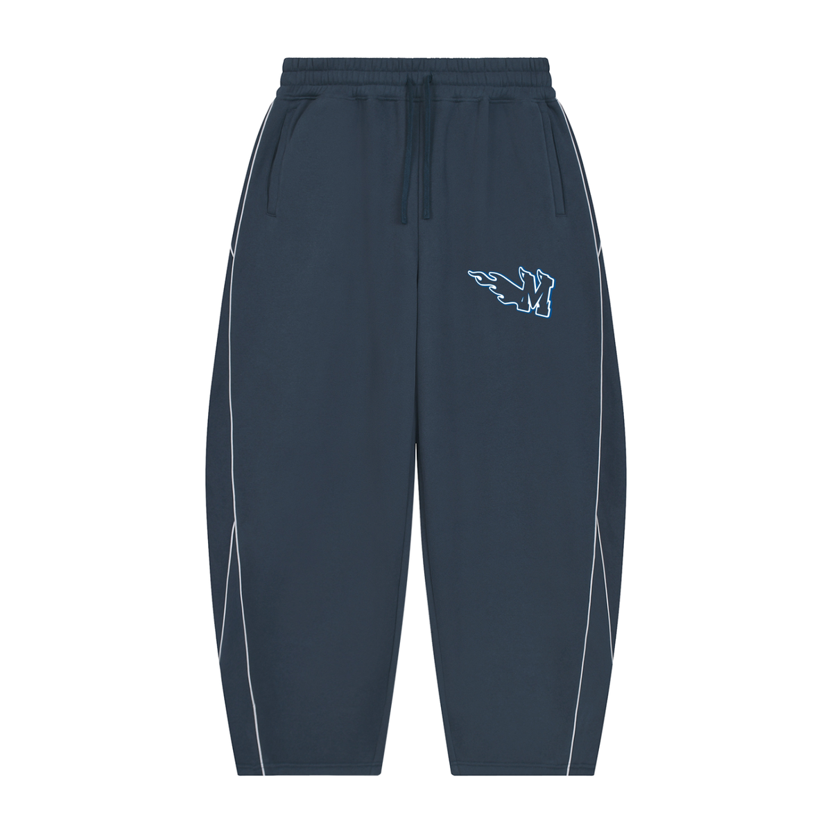 Unisex Piping Fleece Barrel Leg Sweatpants ODMPOD