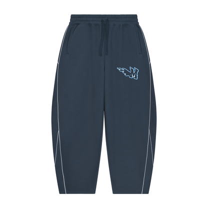 Unisex Piping Fleece Barrel Leg Sweatpants ODMPOD
