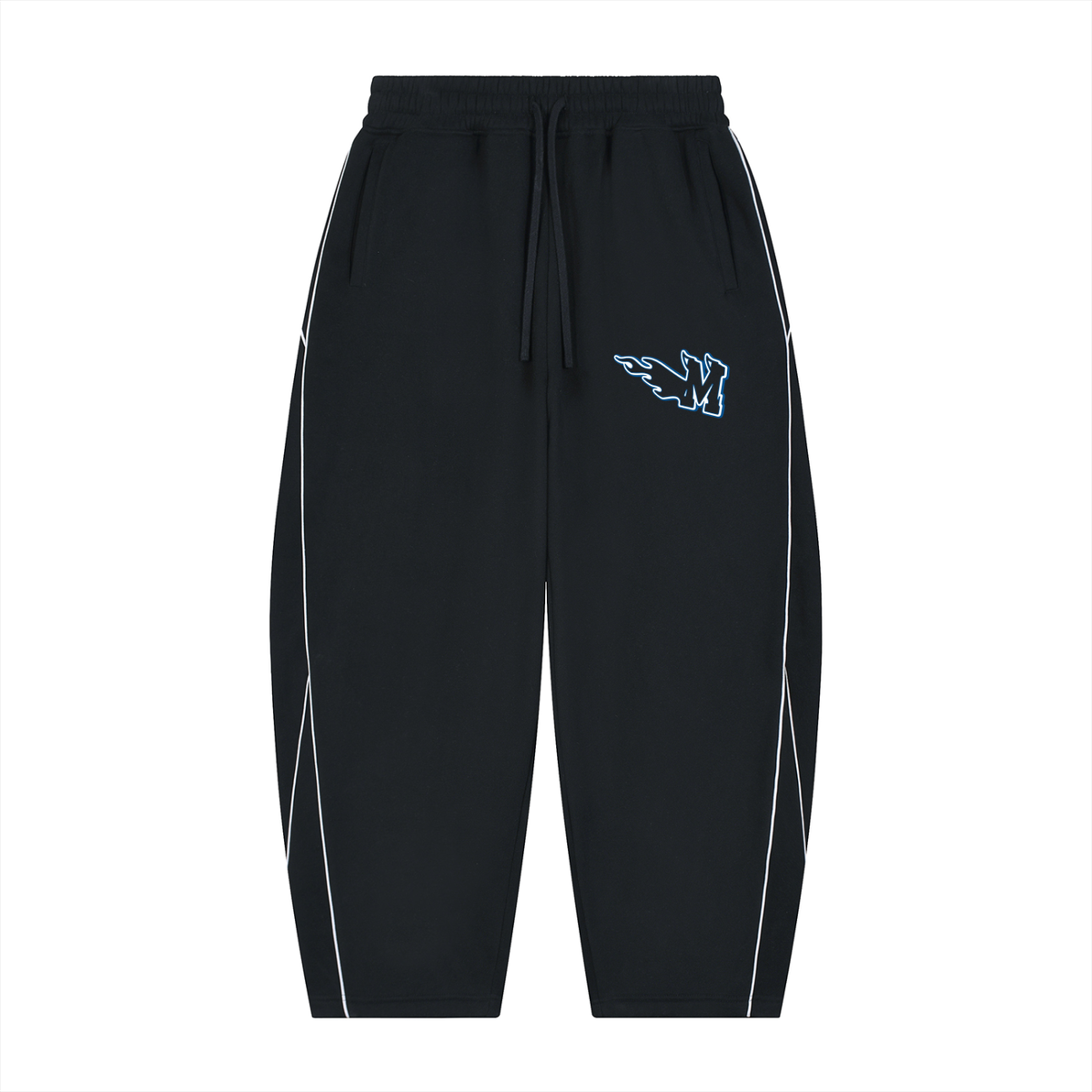 Unisex Piping Fleece Barrel Leg Sweatpants ODMPOD