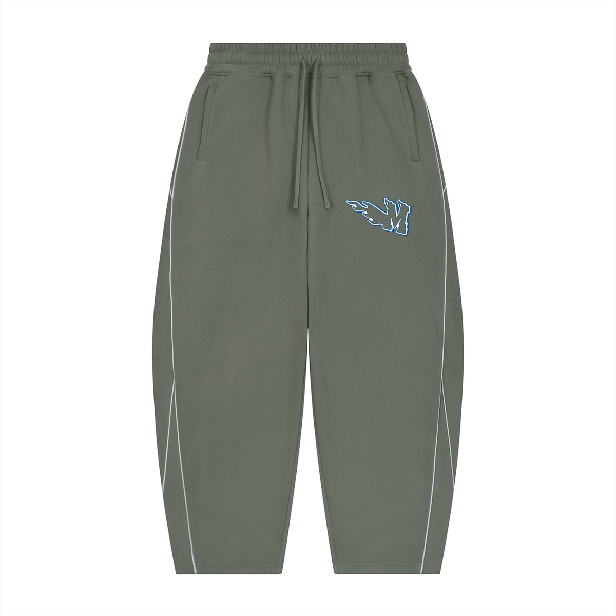 Unisex Piping Fleece Barrel Leg Sweatpants ODMPOD