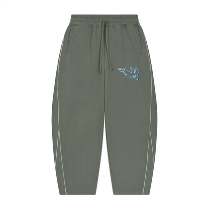 Unisex Piping Fleece Barrel Leg Sweatpants ODMPOD