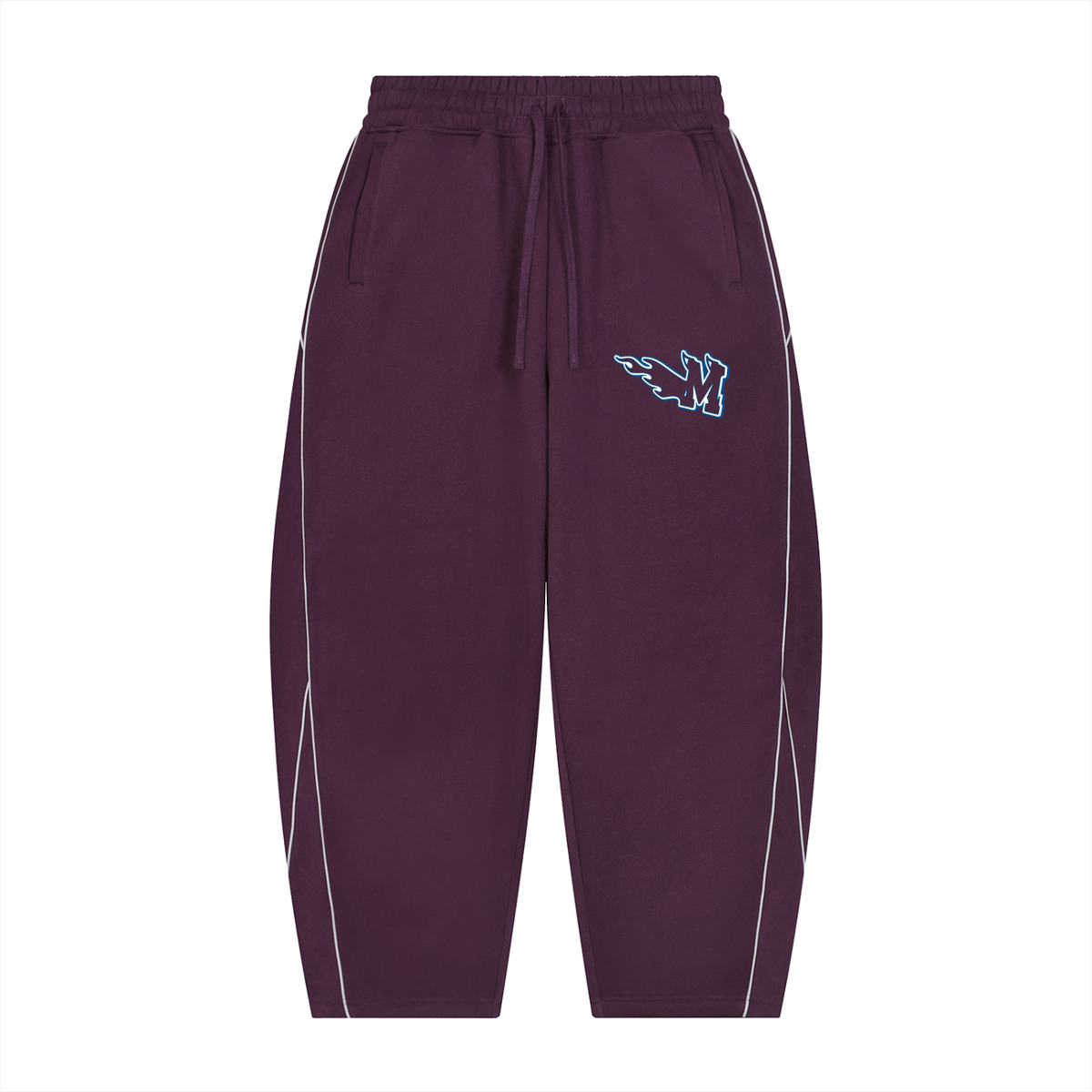 Unisex Piping Fleece Barrel Leg Sweatpants ODMPOD