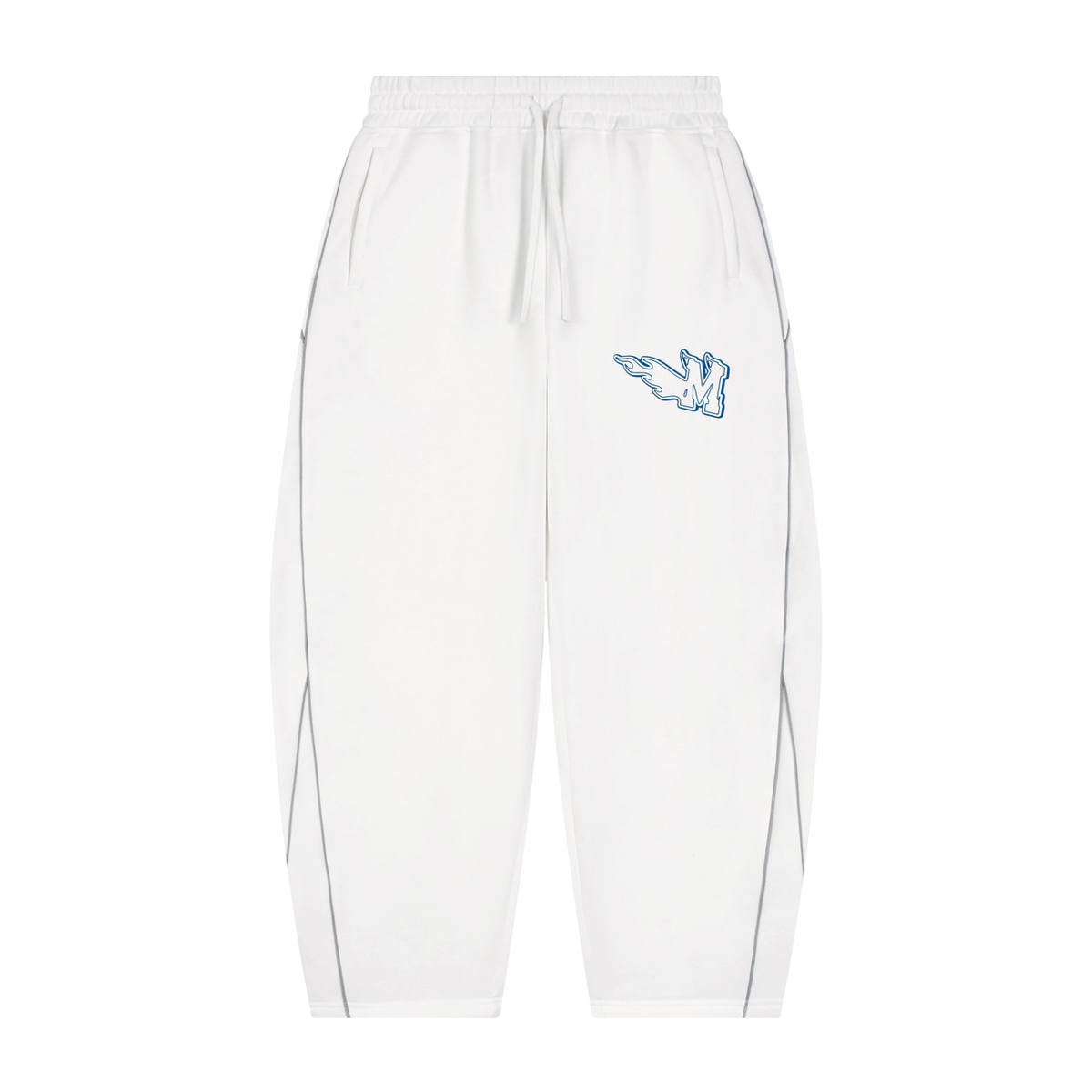 Unisex Piping Fleece Barrel Leg Sweatpants ODMPOD