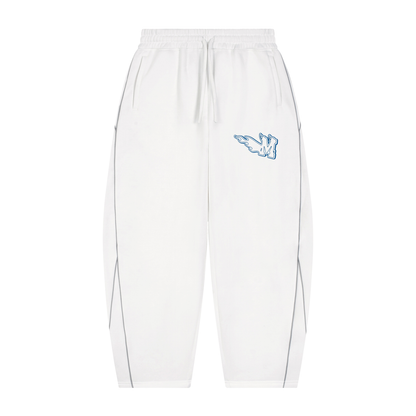 Unisex Piping Fleece Barrel Leg Sweatpants ODMPOD