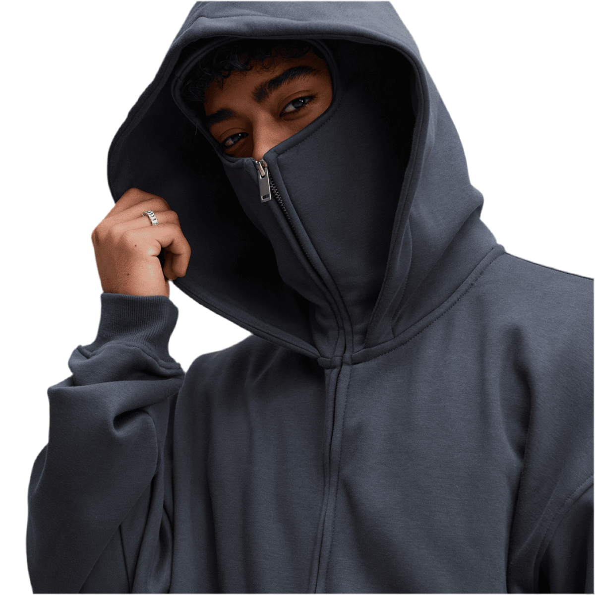 Windproof Sports Zip-up Hoodie with Built-in Face Mask MERCURY MERCURE