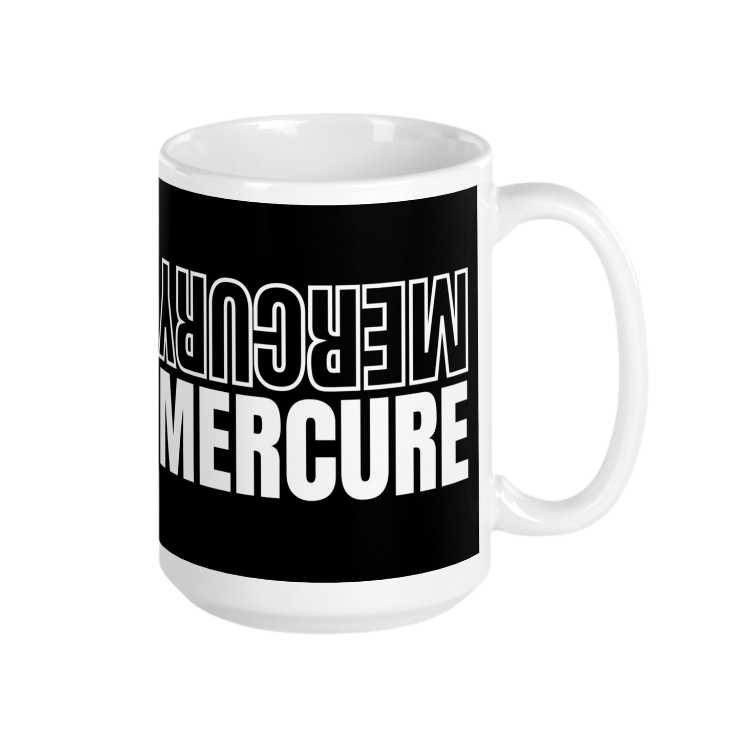 White glossy mug MERCURY MERCURE