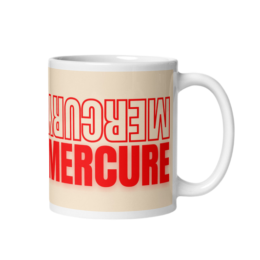 White glossy mug MERCURY MERCURE