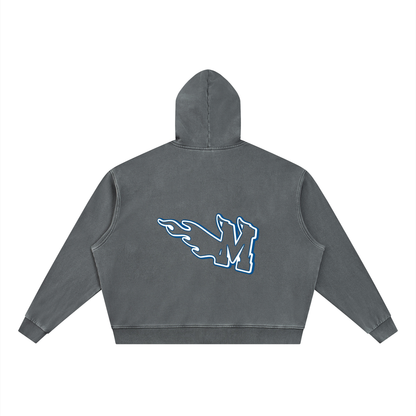 Unisex Vintage Wash Full Zip Boxy Hoodie ODMPOD