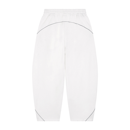 Unisex Piping Fleece Barrel Leg Sweatpants ODMPOD