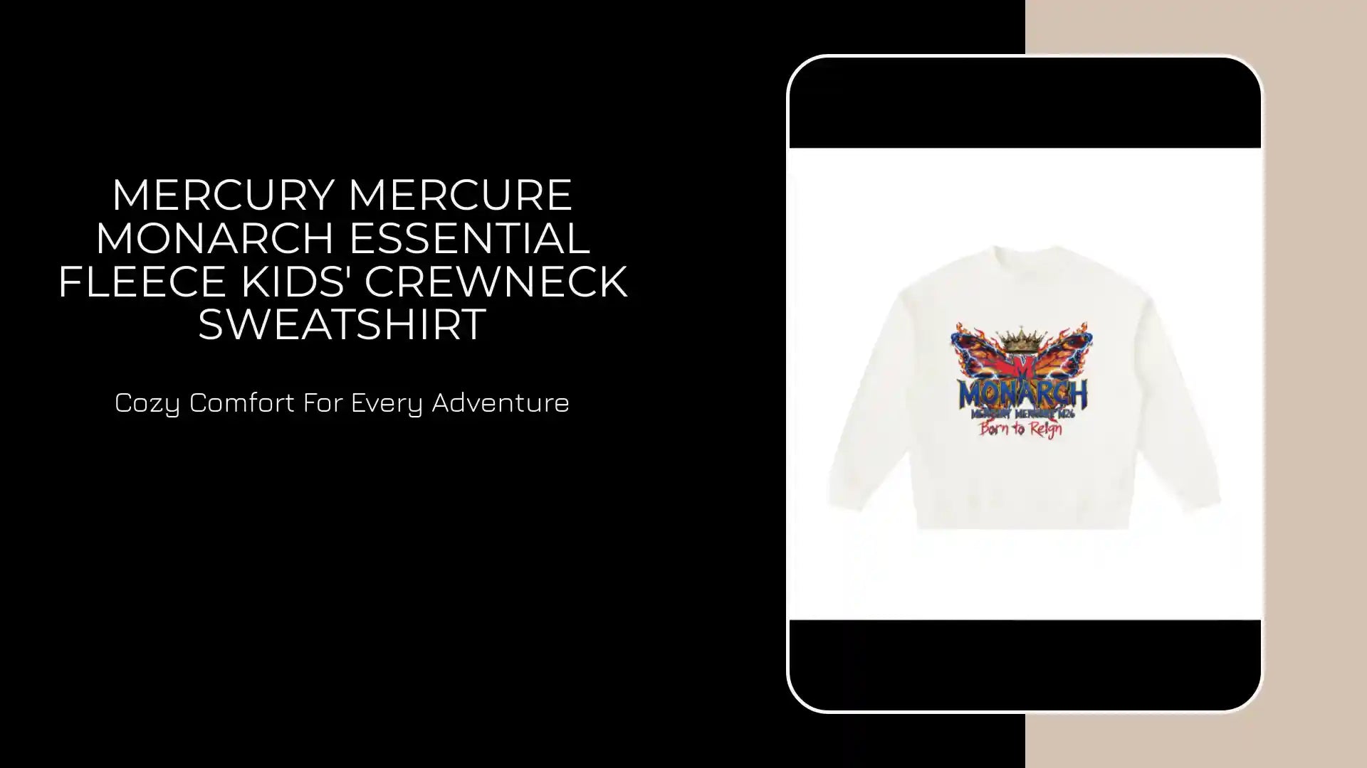 MERCURY MERCURE MONARCH Essential Fleece Kids' Crewneck Sweatshirt by@Outfy